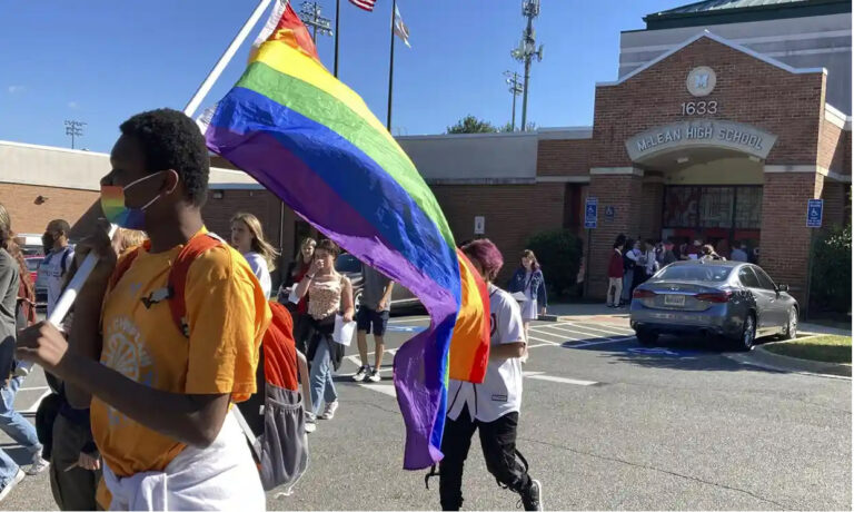 Virginia Students Walk Out in Protest of Youngkin Policy